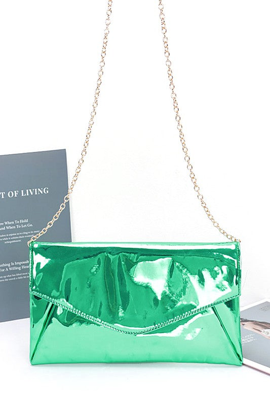 Color Mirror Envelope Clutch Swing Bag