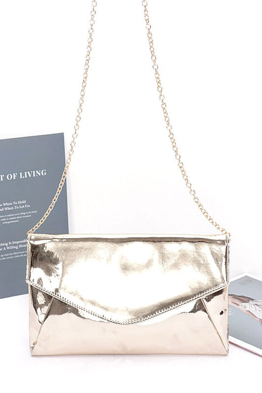 Color Mirror Envelope Clutch Swing Bag