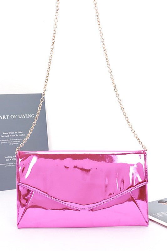 Color Mirror Envelope Clutch Swing Bag