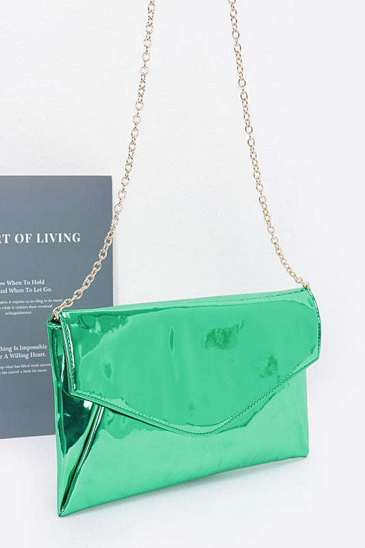 Color Mirror Envelope Clutch Swing Bag