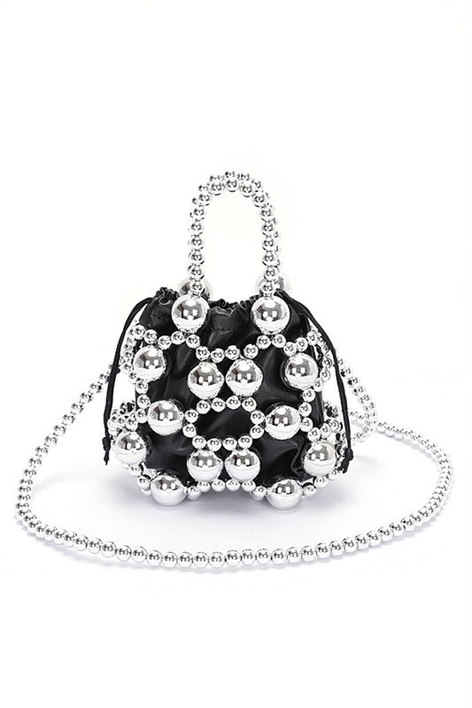 Metallic Beaded Petite Party Swing Bag